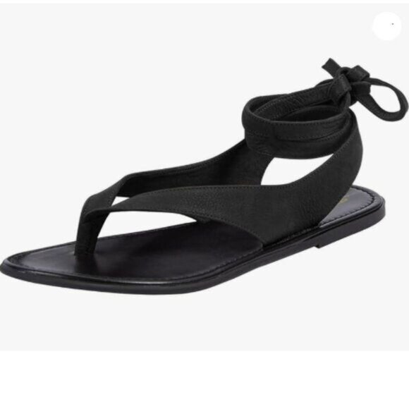 FOWT Women Split Round Toe Sandals Lace up Strappy Comfortable Flats Flip Flop - Picture 1 of 8